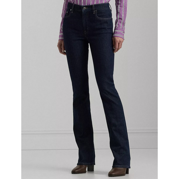 Lauren Ralph Lauren High-Rise Bootcut Jeans Petite Size 14P - Picture 1 of 3